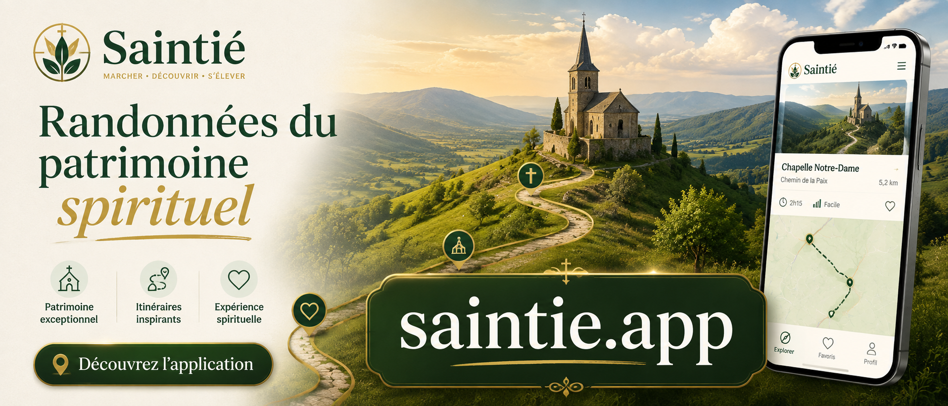 Saintié, le guide des randonnées et du patrimoine spirituel en France et en Europe